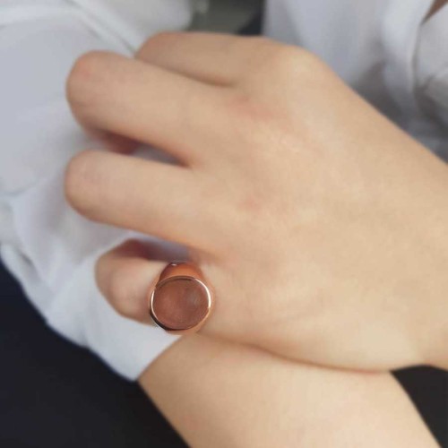 Oval Düz Serçe Parmak Gümüş Kadın Yüzük - CNG Jewels