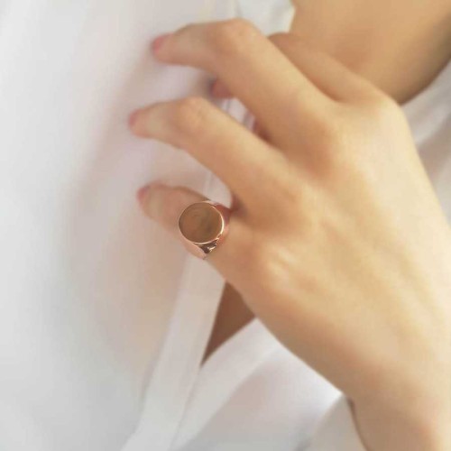 Oval Düz Serçe Parmak Gümüş Kadın Yüzük - CNG Jewels (1)