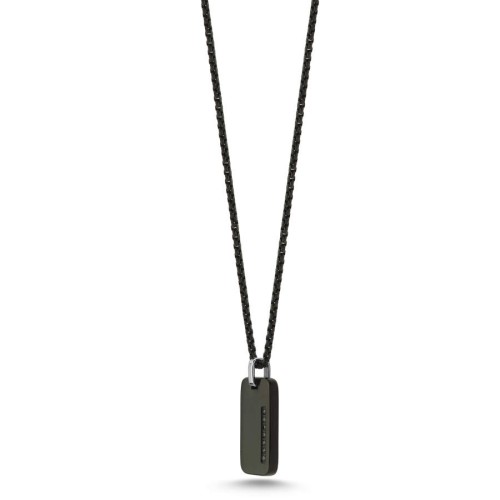 Parlak Siyah Plaka Çelik Erkek Kolye - CNG Jewels (1)