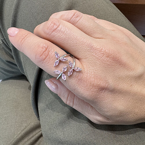 Pink Wind Rose Women's Silver Ring - CNG Jewels (1)