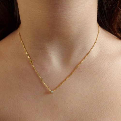 Personalized Initial Solitaire Silver Women's Necklace - CNG Jewels (1)