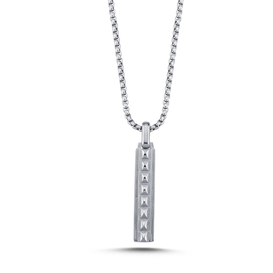 Piramit Çubuk Çelik Erkek Kolye - CNG Jewels