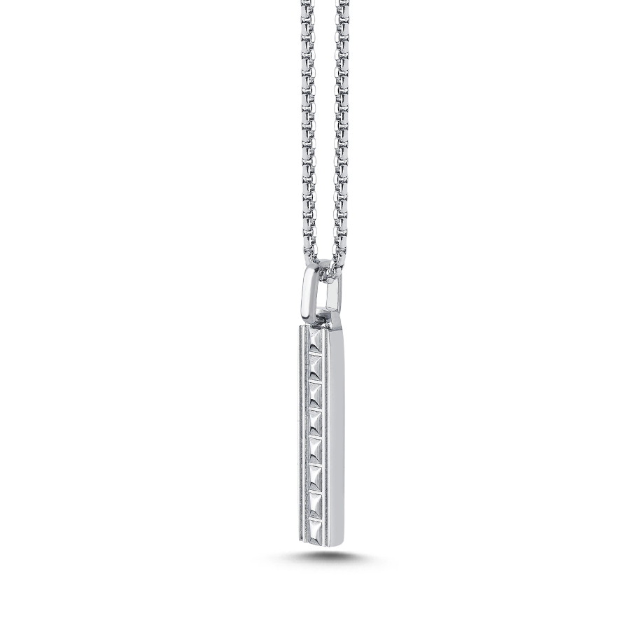 Piramit Çubuk Çelik Erkek Kolye - CNG Jewels (1)