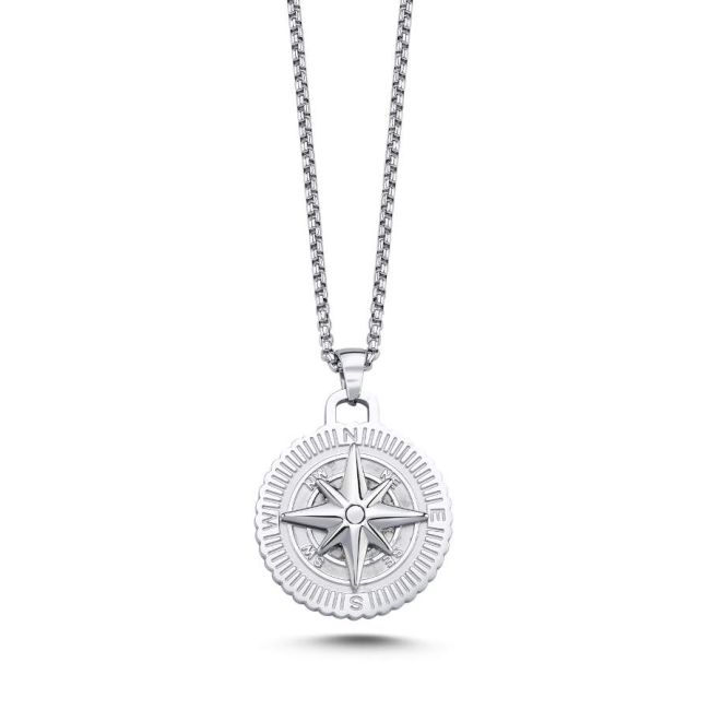 Compass Men's Steel Necklace - 1