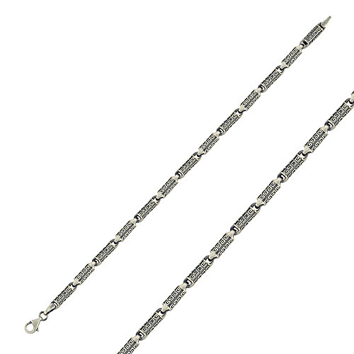 Silindir Desenli Gümüş Erkek Bileklik - CNG Jewels