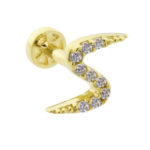 Lightning Gold Tragus Piercing - 1