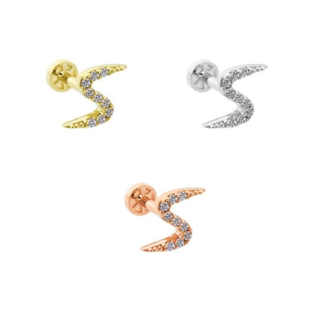 Lightning Gold Tragus Piercing - 2