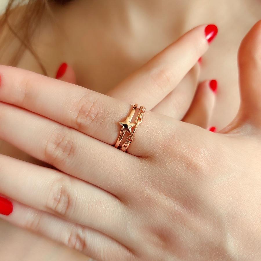 Strella Yıldız Rose Kadın Gümüş Yüzük - CNG Jewels