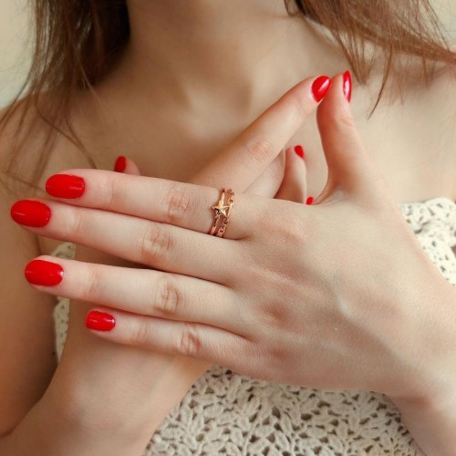 Strella Yıldız Rose Kadın Gümüş Yüzük - CNG Jewels (1)