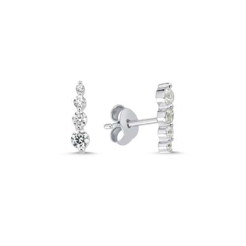 Süzme Dört Taşlı Minimal Gümüş Küpe - CNG Jewels