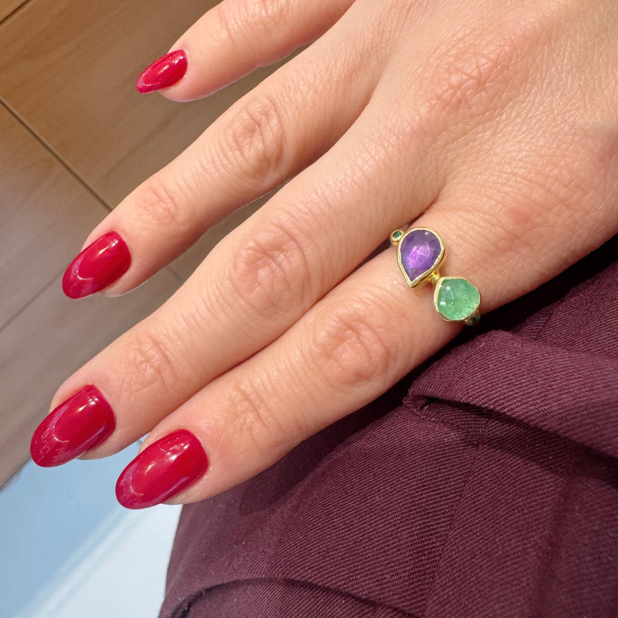 Design Amethyst Aventurine Women's Silver Ring - CNG Jewels (1)
