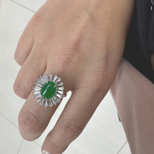 Tasarım Ceyt Taşlı Papatya Kadın Gümüş Yüzük - CNG Jewels (1)