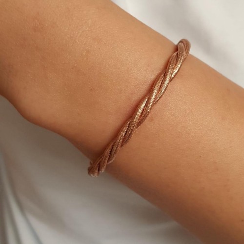 Tasarım Kalın Burgu Rose Kadın Gümüş Bileklik - CNG Jewels