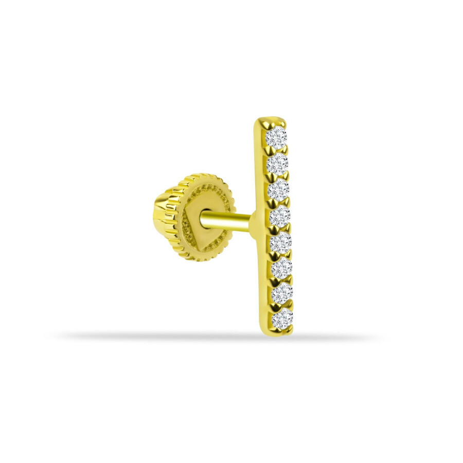 Taşlı Çubuk Altın Helix Piercing - CNG Jewels