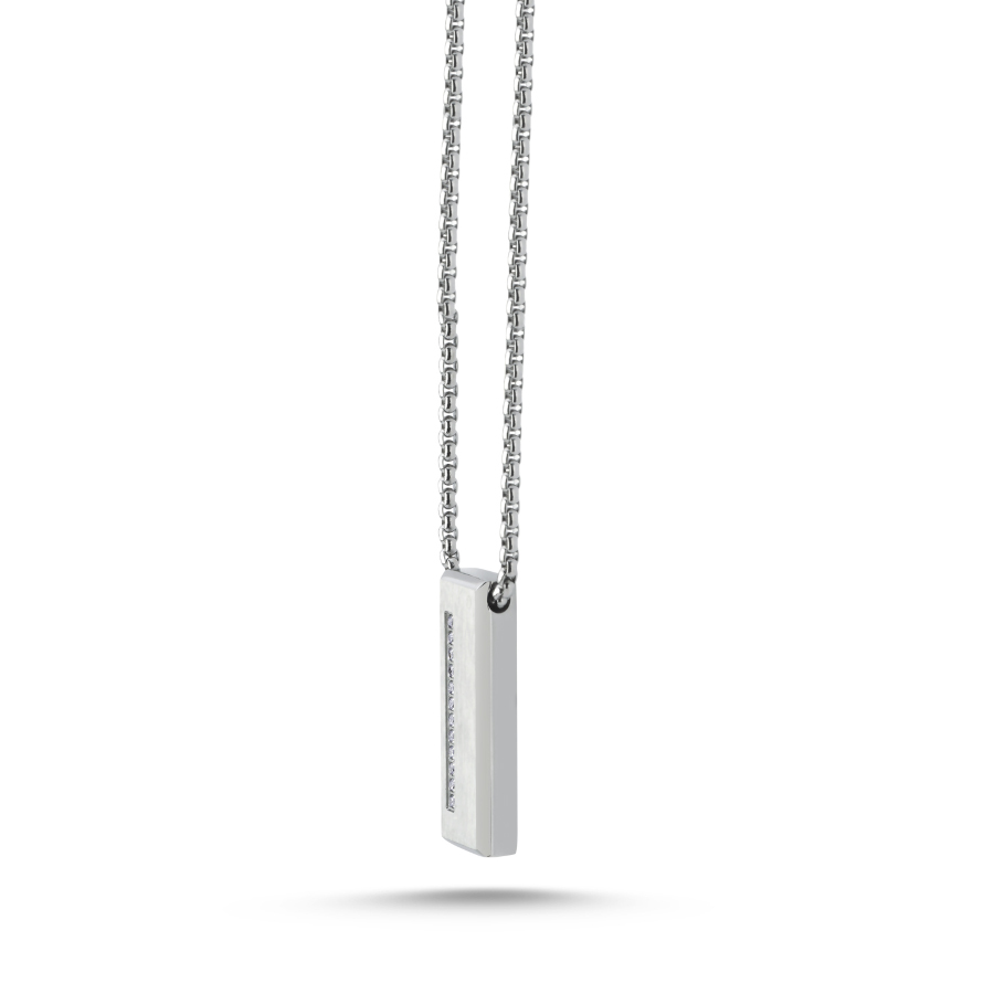 Taşlı Çubuk Çelik Erkek Kolye - CNG Jewels (1)