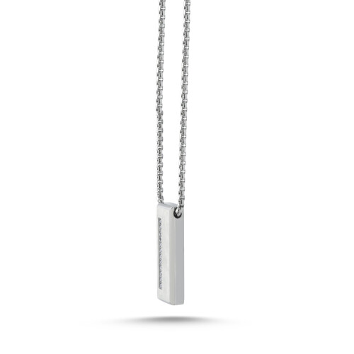 Taşlı Çubuk Çelik Erkek Kolye - CNG Jewels (1)