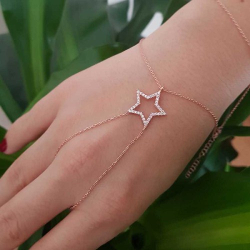 Taşlı Yıldız Gümüş Şahmeran Bileklik - CNG Jewels