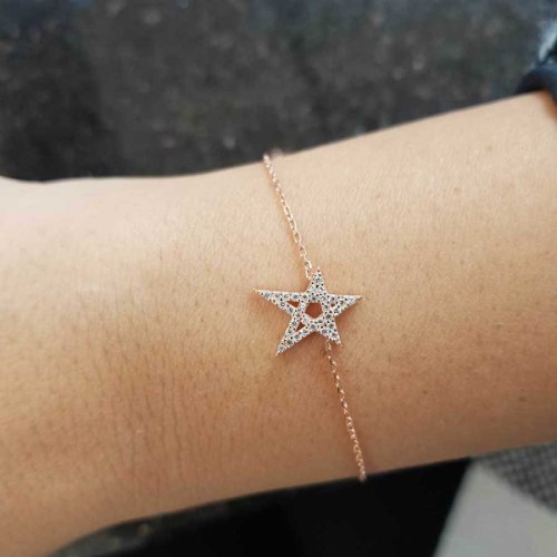 Stone Star Rose Women's Silver Bracelet - CNG Jewels (1)