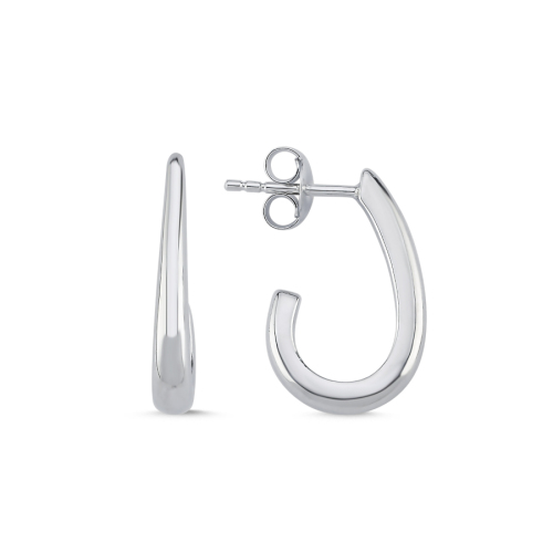 Stoneless Half Hoop Women's Silver Earrings - CNG Jewels