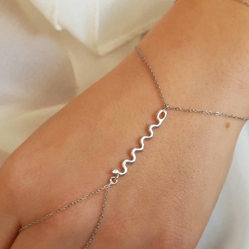 Taşsız Yılan Figürü Gümüş Şahmeran Bileklik - CNG Jewels (1)