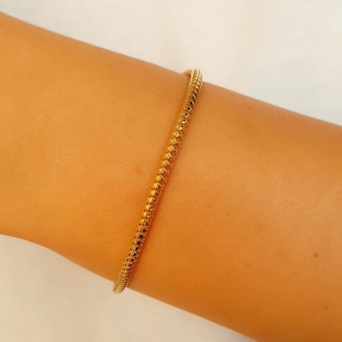 Timsah Sırtı Tasarım Rose Kadın Gümüş Bileklik - CNG Jewels