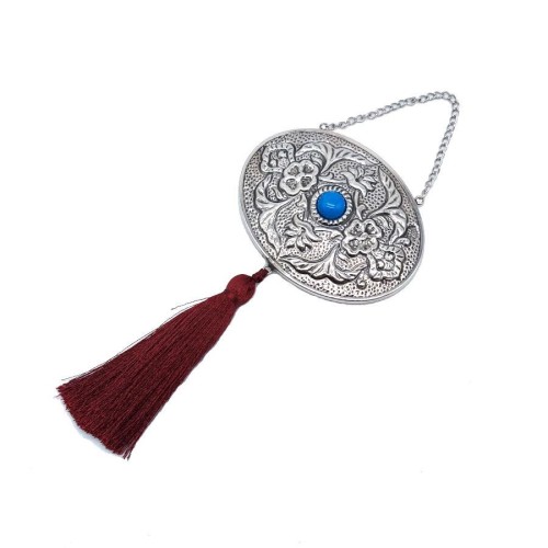 Turkuaz Taşlı Küçük Boy Gümüş Duvar Aynası - CNG Jewels