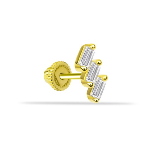 Üç Baget Altın Helix Piercing - CNG Jewels