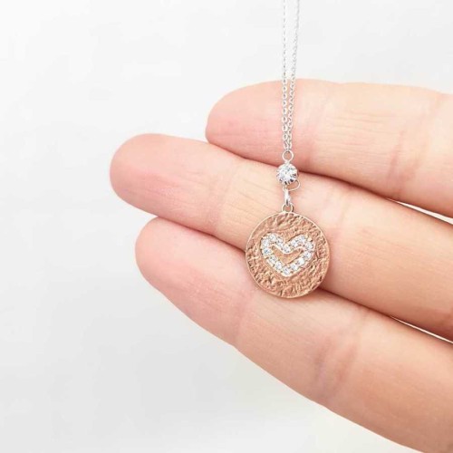 Zirkon Taşlı Kalp Gümüş Kadın Kolye - CNG Jewels (1)